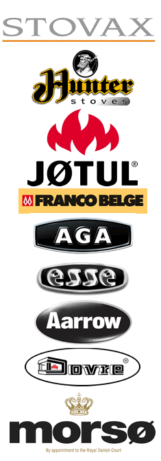 Stovax, Morso,Jotul, Hunter, Franco Belge, AGA, ESSE, Aarrow, Dovre