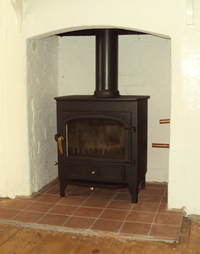 Open Fire with smoke damage to the fire surround